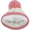 image:imageThe Hat Depot Thick Womens Sherpa Lining Winter Beanie with Pearl Decoration Knit HatWhitepink