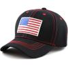 image:imageThe Hat Depot USA Flag Athletic Curved Brim Baseball CapBlack  Red