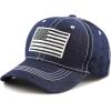 image:imageThe Hat Depot USA Flag Athletic Curved Brim Baseball CapDark Denim