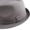 image:imageThe Hat Depot Unisex Cotton Wool Blend Herringbone Trilby Fedora Hats Medium Cotton Charcoal