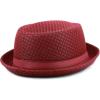 image:imageThe Hat Depot Unisex Light Weight Classic Soft Cool Mesh Pork Pie hatBurgundy