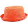 image:imageThe Hat Depot Unisex Light Weight Classic Soft Cool Mesh Pork Pie hatNeon Orange