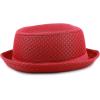 image:imageThe Hat Depot Unisex Light Weight Classic Soft Cool Mesh Pork Pie hatRed