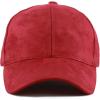 image:imageThe Hat Depot Unisex Plain Faux Suede 6 Panel Solid Adjustable Baseball Cap Wine
