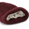 image:imageThe Hat Depot Winter Big Slouchy Chunky Thick Stretch Knit Beanie Fleece Lined Beanie Without Pom Hat1 Straight Burgundy