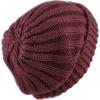 image:imageThe Hat Depot Winter Big Slouchy Chunky Thick Stretch Knit Beanie Fleece Lined Beanie Without Pom Hat1 Straight Burgundy