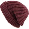 image:imageThe Hat Depot Winter Big Slouchy Chunky Thick Stretch Knit Beanie Fleece Lined Beanie Without Pom Hat1 Straight Burgundy