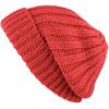 image:imageThe Hat Depot Winter Big Slouchy Chunky Thick Stretch Knit Beanie Fleece Lined Beanie Without Pom Hat1 Straight Coral