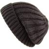 image:imageThe Hat Depot Winter Big Slouchy Chunky Thick Stretch Knit Beanie Fleece Lined Beanie Without Pom Hat1 Straight Dark Brown