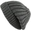 image:imageThe Hat Depot Winter Big Slouchy Chunky Thick Stretch Knit Beanie Fleece Lined Beanie Without Pom Hat1 Straight Dark Grey
