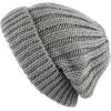 image:imageThe Hat Depot Winter Big Slouchy Chunky Thick Stretch Knit Beanie Fleece Lined Beanie Without Pom Hat1 Straight Grey