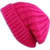 image:imageThe Hat Depot Winter Big Slouchy Chunky Thick Stretch Knit Beanie Fleece Lined Beanie Without Pom Hat1 Straight Hot Pink