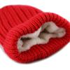 image:imageThe Hat Depot Winter Big Slouchy Chunky Thick Stretch Knit Beanie Fleece Lined Beanie Without Pom Hat1 Straight Red