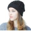 image:imageThe Hat Depot Winter Big Slouchy Chunky Thick Stretch Knit Beanie Fleece Lined Beanie Without Pom Hat2 Curly Black