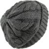 image:imageThe Hat Depot Winter Big Slouchy Chunky Thick Stretch Knit Beanie Fleece Lined Beanie Without Pom Hat2 Curly Dark Grey