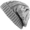 image:imageThe Hat Depot Winter Big Slouchy Chunky Thick Stretch Knit Beanie Fleece Lined Beanie Without Pom Hat2 Curly Grey