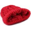 image:imageThe Hat Depot Winter Big Slouchy Chunky Thick Stretch Knit Beanie Fleece Lined Beanie Without Pom Hat2 Curly Red