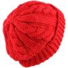 image:imageThe Hat Depot Winter Big Slouchy Chunky Thick Stretch Knit Beanie Fleece Lined Beanie Without Pom Hat2 Curly Red