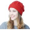 image:imageThe Hat Depot Winter Big Slouchy Chunky Thick Stretch Knit Beanie Fleece Lined Beanie Without Pom Hat2 Curly Red