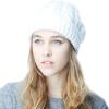 image:imageThe Hat Depot Winter Big Slouchy Chunky Thick Stretch Knit Beanie Fleece Lined Beanie Without Pom Hat2 Curly White