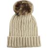 image:imageThe Hat Depot Winter Faux Fur Pom Pom Knit Beanie Skull HatIvory