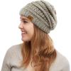 image:imageThe Hat Depot Winter Multi Color Ribbed Beanie  Soft Stretch Cable Knit  Warm Skull CapSet of Black and Khaki