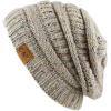 image:imageThe Hat Depot Winter Multi Color Ribbed Beanie  Soft Stretch Cable Knit  Warm Skull CapSet of Black and Khaki