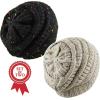 image:imageThe Hat Depot Winter Multi Color Ribbed Beanie  Soft Stretch Cable Knit  Warm Skull CapSet of Black and Khaki
