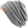 image:imageThe Hat Depot Winter Multi Color Ribbed Beanie  Soft Stretch Cable Knit  Warm Skull CapSet of Grey and Black
