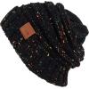 image:imageThe Hat Depot Winter Multi Color Ribbed Beanie  Soft Stretch Cable Knit  Warm Skull CapSlouchy Black Beanie Bundle
