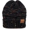image:imageThe Hat Depot Winter Multi Color Ribbed Beanie  Soft Stretch Cable Knit  Warm Skull CapSlouchy Black Beanie Bundle