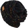 image:imageThe Hat Depot Winter Multi Color Ribbed Beanie  Soft Stretch Cable Knit  Warm Skull CapSlouchy Black Beanie Bundle