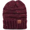 image:imageThe Hat Depot Winter Multi Color Ribbed Beanie  Soft Stretch Cable Knit  Warm Skull CapSlouchy Burgundy Beanie Bundle