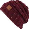 image:imageThe Hat Depot Winter Multi Color Ribbed Beanie  Soft Stretch Cable Knit  Warm Skull CapSlouchy Burgundy Beanie Bundle