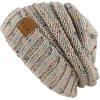 image:imageThe Hat Depot Winter Multi Color Ribbed Beanie  Soft Stretch Cable Knit  Warm Skull CapSlouchy Khaki Beanie Bundle
