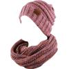 image:imageThe Hat Depot Winter Multi Color Ribbed Beanie  Soft Stretch Cable Knit  Warm Skull CapSlouchy Pink Beanie Bundle
