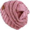 image:imageThe Hat Depot Winter Multi Color Ribbed Beanie  Soft Stretch Cable Knit  Warm Skull CapSlouchy Pink Beanie Bundle