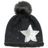 image:imageThe Hat Depot Winter Shiny Star Faux Fur Pom Pom Knit Beanie Skully Ski HatBlack