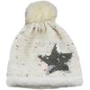 image:imageThe Hat Depot Winter Shiny Star Faux Fur Pom Pom Knit Beanie Skully Ski HatWhite