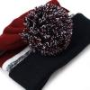 image:imageWinter Knit Beanie Hat with Pom Pom  Warm Cuffed Slouch Ski Cap for Men amp Women1black and Burgundy With Pom