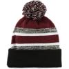 image:imageWinter Knit Beanie Hat with Pom Pom  Warm Cuffed Slouch Ski Cap for Men amp Women1black and Burgundy With Pom