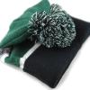 image:imageWinter Knit Beanie Hat with Pom Pom  Warm Cuffed Slouch Ski Cap for Men amp Women1black and Dgreen With Pom
