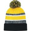 image:imageWinter Knit Beanie Hat with Pom Pom  Warm Cuffed Slouch Ski Cap for Men amp Women1black and Gold With Pom