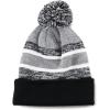 image:imageWinter Knit Beanie Hat with Pom Pom  Warm Cuffed Slouch Ski Cap for Men amp Women1black and Grey With Pom