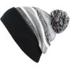image:imageWinter Knit Beanie Hat with Pom Pom  Warm Cuffed Slouch Ski Cap for Men amp Women1black and Grey With Pom