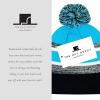 image:imageWinter Knit Beanie Hat with Pom Pom  Warm Cuffed Slouch Ski Cap for Men amp Women1black and Turquoise With Pom