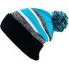 image:imageWinter Knit Beanie Hat with Pom Pom  Warm Cuffed Slouch Ski Cap for Men amp Women1black and Turquoise With Pom