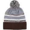 image:imageWinter Knit Beanie Hat with Pom Pom  Warm Cuffed Slouch Ski Cap for Men amp Women1brown and Grey With Pom