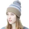 image:imageWinter Knit Beanie Hat with Pom Pom  Warm Cuffed Slouch Ski Cap for Men amp Women1khaki and Grey With Pom