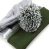 image:imageWinter Knit Beanie Hat with Pom Pom  Warm Cuffed Slouch Ski Cap for Men amp Women1olive and Grey With Pom